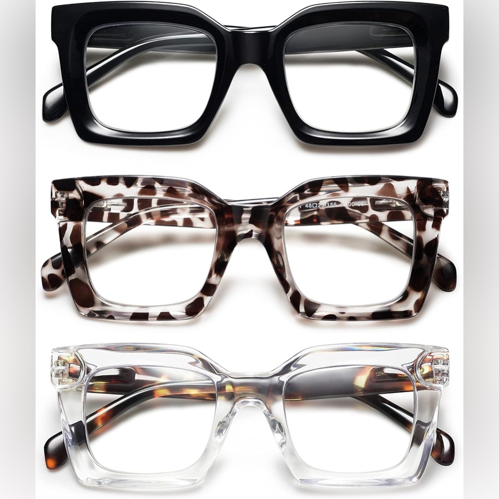 AMOMOMA 3 pk reading glasses Stylish Black and Tortoise Shell Women's Glasses